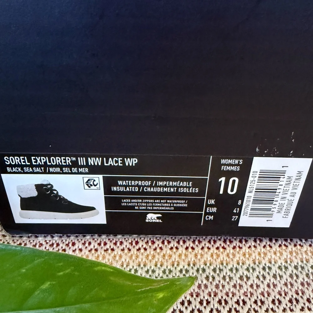 NEW Sorel Explorer III Waterproof Leather Insulated Winter Snow Boots, Size 10